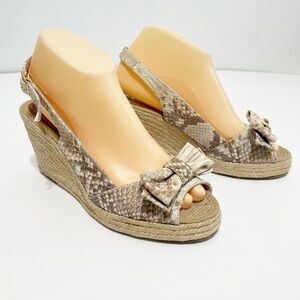 Palomitas By Paloma Barcelo Woman Snake Design Platform Wedge Heel Size 9